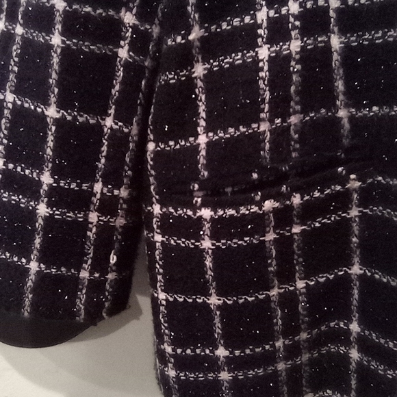 Oversized Wool Blend Vintage Plaid Blazer w/ Shimmer - Picture 3 of 11